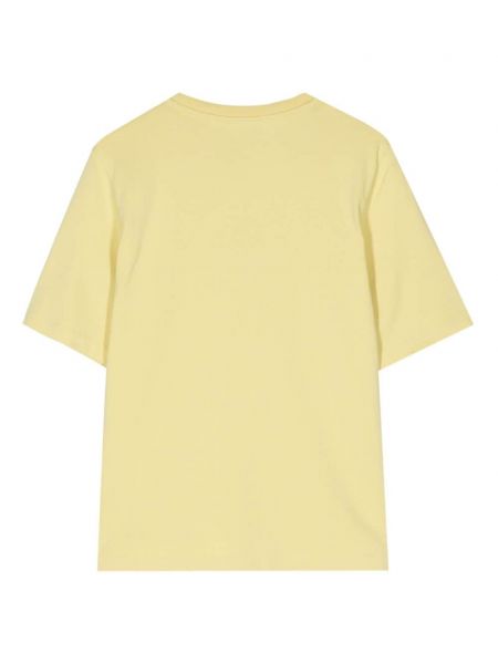 Koszulka bawełniana w kwiatki Maison Kitsune żółta
