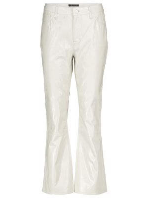 Pantalon taille haute en cuir J Brand blanc