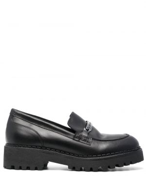 Skinn loafers Karl Lagerfeld svart