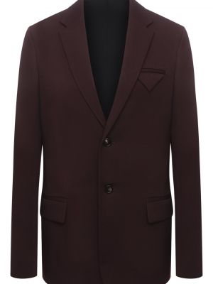 Шерстяной пиджак Bottega Veneta бордовый