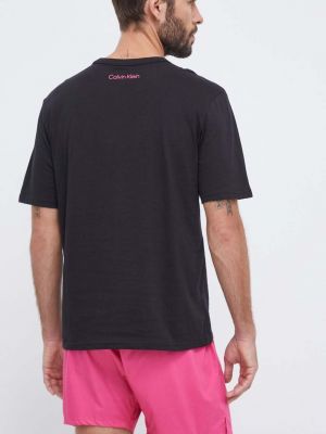 Piżama bawełniana z nadrukiem Calvin Klein Underwear różowa
