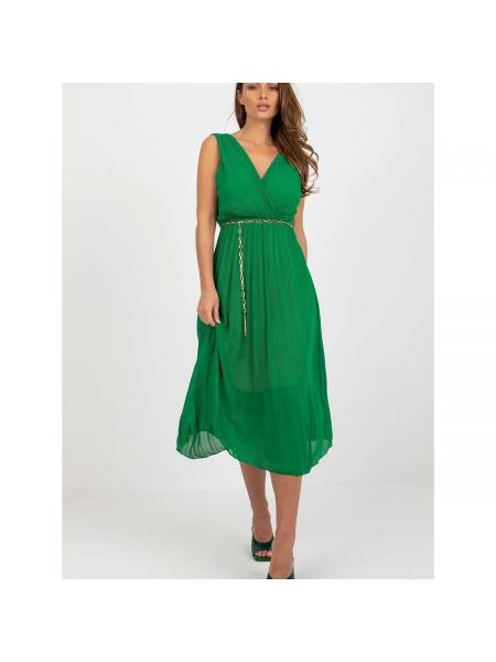 Midi šaty Fashionhunters zelené