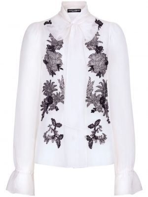 Копринена риза с дантела Dolce & Gabbana