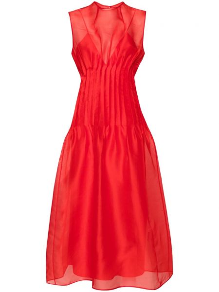 Svilena midi haljina Khaite crvena