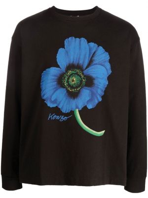 Trykt bomull sweatshirt Kenzo svart