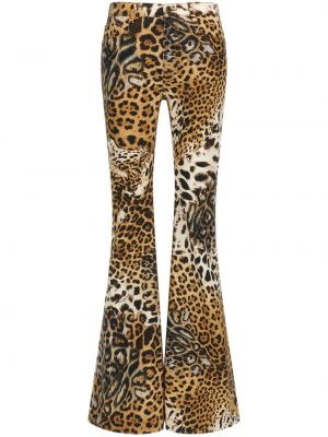 Hlače s printom s leopard uzorkom Roberto Cavalli smeđa
