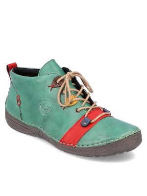 Členkové topánky Rieker zelená