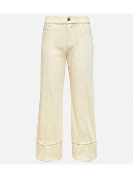 Straight leg jeans a vita alta Bottega Veneta bianco