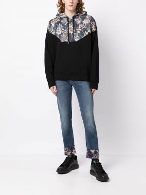 Květinový pulovr s potiskem Versace Jeans Couture černý