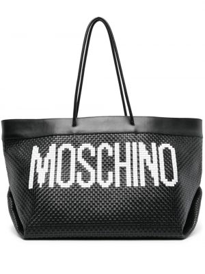 Kožená nákupná taška s potlačou Moschino