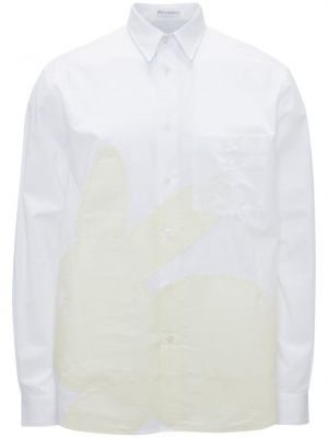 Bavlněná košile s potiskem Jw Anderson bílá