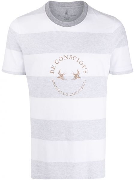 Camiseta a rayas Brunello Cucinelli gris