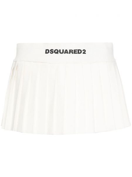 Plisované mini sukně s výšivkou Dsquared2 bílé