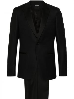 Vlněný oblek Zegna černý