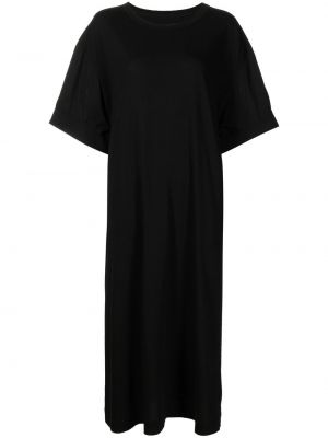 Bavlněné mini šaty s krátkými rukávy Yohji Yamamoto - černá