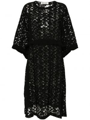 Midi obleka iz žakarda Henrik Vibskov črna