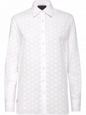 Krajková košile Philipp Plein bílá