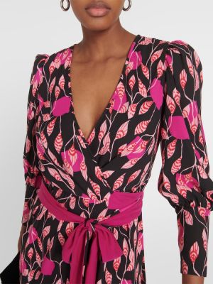 Sukienka midi z nadrukiem Diane Von Furstenberg różowa