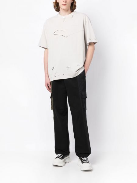 Tričko s kulatým výstřihem Feng Chen Wang šedé
