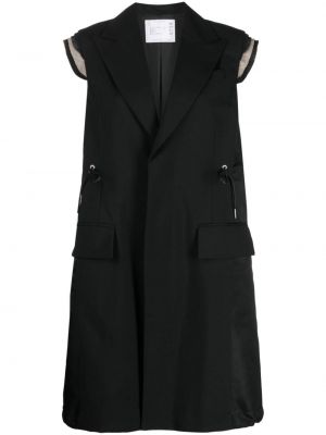 Vlnená bunda Sacai čierna