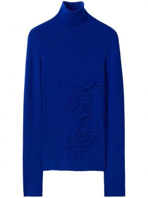 Кашмирен пуловер синьо Burberry