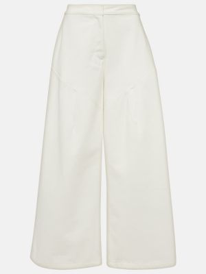 Voľné džínsy s vysokým pásom Jil Sander biela