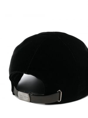 Haftowana czapka z daszkiem Giorgio Armani czarna