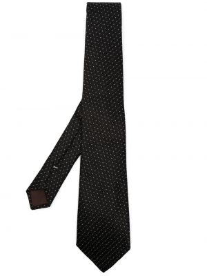 Μεταξωτή γραβάτα με σχέδιο Canali μαύρο