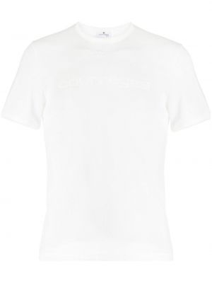 Medvilninis siuvinėtas marškinėliai Courreges balta