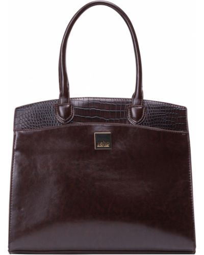 Jednofarebná kožená kabelka na zips Usha Black Label - čierna