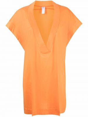 Minikleid aus baumwoll mit v-ausschnitt Eres orange