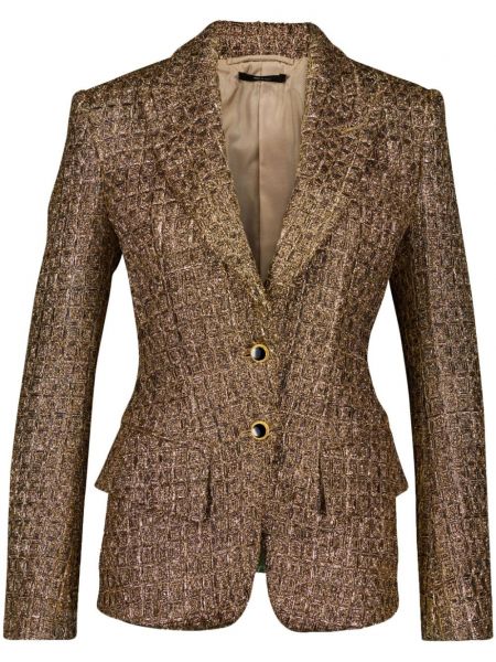 Blazer lung din tweed Tom Ford auriu