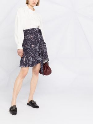 Mini spódniczka z nadrukiem z wzorem paisley Isabel Marant Etoile niebieska