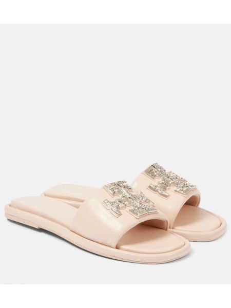 Lær flate sko Tory Burch rosa