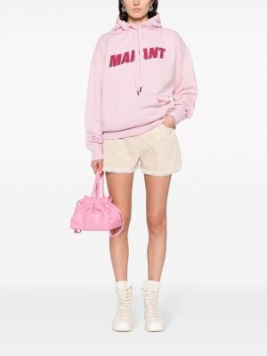 Kokvilnas kapučdžemperis ar apdruku Marant Etoile rozā