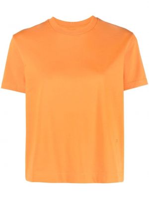 Haftowane koszulka bawełniane z krótkim rękawem Jacquemus - pomarańczowy