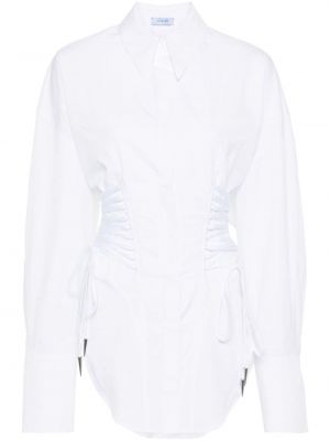 Nėriniuota medvilninė marškiniai Mugler balta