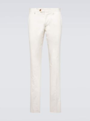 Pamučne chino hlače Lardini bijela