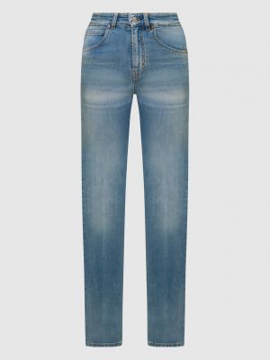 Прямые джинсы с потертостями Victoria Beckham синие