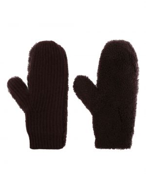 Kašmírové vlněné rukavice Yves Salomon hnědé