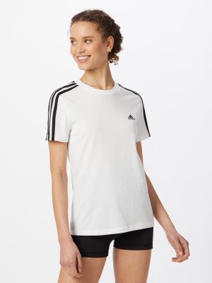 T-shirt slim à rayures Adidas Sportswear blanc