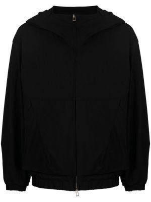 Plisirana hoodie s kapuljačom s patentnim zatvaračem Songzio crna