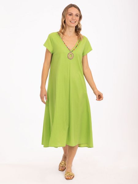 Vestido de viscosa Anna Mora verde