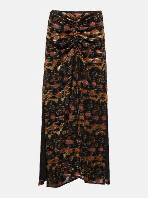 Hedvábné saténové dlouhá sukně Altuzarra černé