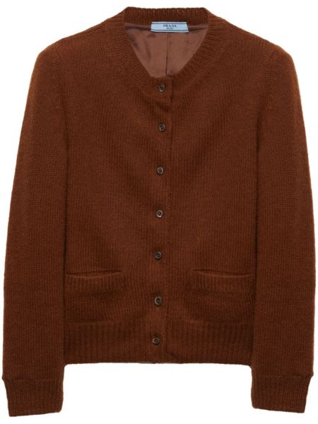 Cardigan lung de lână Prada maro