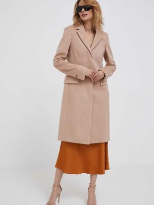 Płaszcz wełniany Calvin Klein różowy