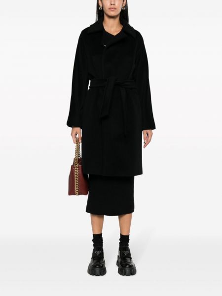 Vlněný kabát Max Mara černý