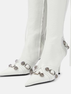 Kožne gumene čizme Balenciaga bijela