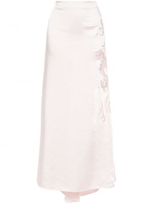 Maxi φούστα με κέντημα P.a.r.o.s.h. ροζ