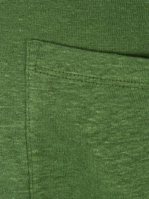 Льняная футболка Mc2 Saint Barth зеленая